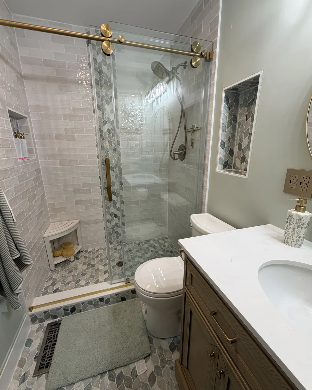 Hall bathroom · shower wall after